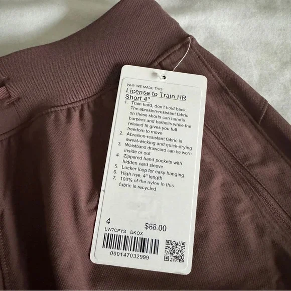 🆕🤎 Lululemon License to Train HR Short 4” Dark Oxide - Picture 4 of 9